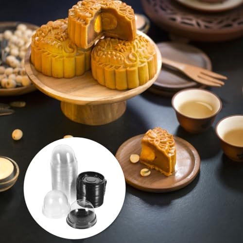 50pcs Mini Cupcake Container Cake Boxes with Dome Lid Xmas - color: Black