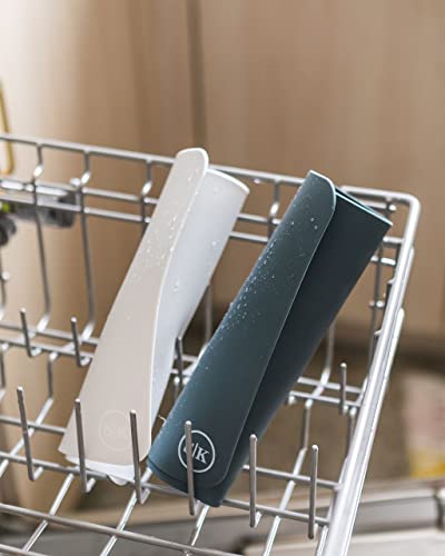 The Silicone Kitchen Silicone Baking Mats, Dishwasher Safe, BPA Free, Extra Thick, Half Sheet 16 in into 11.75 in, Set of 2, Blue and Gray - color: Blue + Gray, size: Half Sheet (16"x11.75")