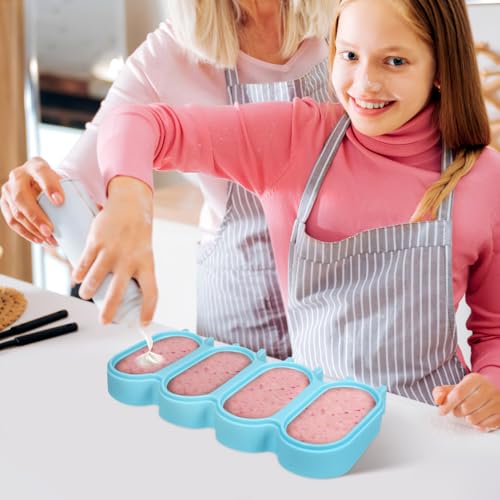 iplusmile -118 Silicone Ice Cream Mold Set with Lid and Stick Blue