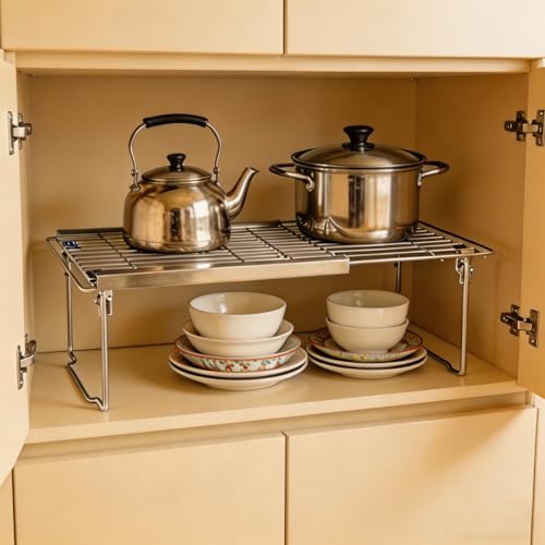 Orgneas Expandable Freezer Shelf Cooler Shelf Organizer 15.8"-22" - color: Thickened Expandable