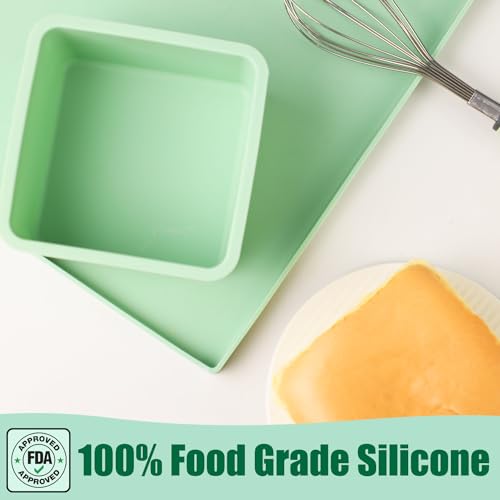 QELEG Square Pullman Loaf Pan with Lid, 2 Pack - color: 2Pcs/Green-square