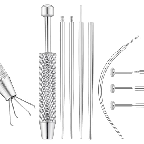 Threlaco Piercing Taper Ball Grabber Tool for Changing Jewelry 18G-Flat Back Earrings Applicator Tool, Body Piercing Kit for Ear Nose Lip