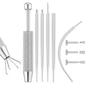 Threlaco Piercing Taper Ball Grabber Tool for Changing Jewelry 18G-Flat Back Earrings Applicator Tool, Body Piercing Kit for Ear Nose Lip