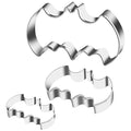 3 Pack Cookie Cutters Set Stainless Steel Bat Shape Halloween Biscuit Cookie Cutter