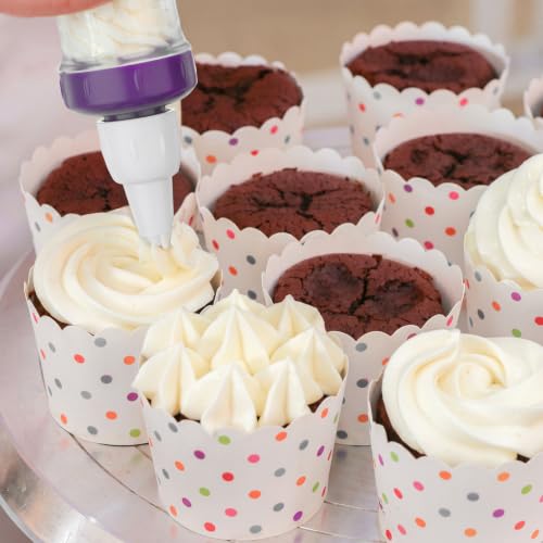 Cake Decorating Piping Kit with 7 Nozzles 3 Scrapers for Cupcake Appetizer