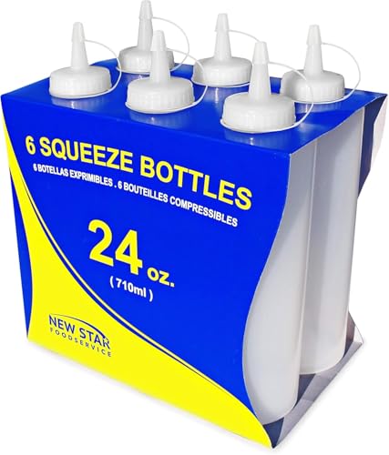 New Star Foodservice Squeeze Bottle, 24 oz, Clear, Pack of 6 - color: Clear, size: 24 Ounces