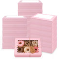 24Set Pink Cookie Boxes Packaging Bakery Boxes with Window 11.81x7.87x2.36"