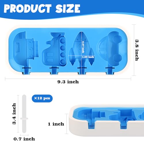 WMKGG Cartoon Silicone Popsicle Molds for Kids, 2 PCS Popsicles Molds - color: Dinosaur