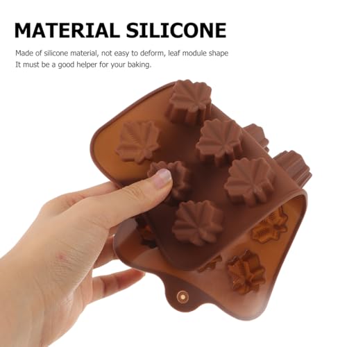 YARNOW Silicone Maple Leaf Baking Mold Set 2 Pcs Flexible Chocolate Candy Fondant Mold for Autumn Baking and Diy Kitchen Tools 8.26X4.33 Inches