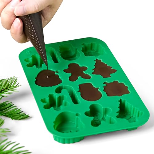 Christmas Chocolate Silicone Molds for Baking, 2 PCS - color: Christmas Mold 1 - 2pcs