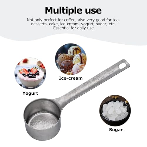iBasingo Titanium Coffee Scoop 35ml Premium Measuring Spoon Silver Ti1128T - color: Crystalline Silver