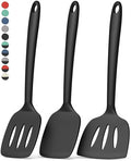 Coukre 3 Pack Silicone Spatula Set, Heat Resistant to 500°F, BPA-Free - color: PureBlack