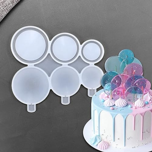 mostsom Chocolate Silicone Mold Silicone Mold Round Lollipop Mold Cake Decorating Tools 3D Snack Tool For Same as Snack Party Kitchen 2PCS (G_ Round) - size: G_ Round