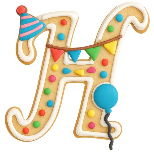 Mighty Gadget Fancy Cursive Letter A to Z Cookie Cutter - 4" Tall Alphabet Baking Mold (Random Color) (H) - color: H