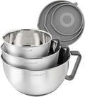 Rorence Stainless Steel Mixing Bowls Set with Lids,1.5,3 & 5 Qt,Gray - color: Gray