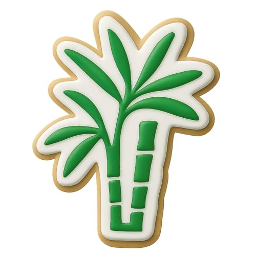 Bamboo Palm Cookie Cutter & Stamp, Fondant & Clay - 4x2.5