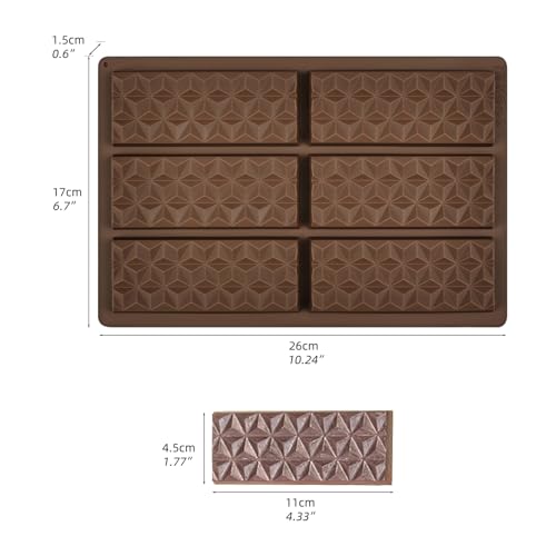 Chocolate Molds Silicone, Non-Stick Chocolate Bar Mold, 3PCS Food Grade Silicone Mold, Suitable for Making Holiday Candies, Snacks, and Chocolate Molds - size: 3PCS modls