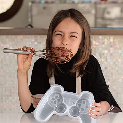 3D Game Controller Chocolate Silicone Molds, Non-Stick Large Breakable Chocolate Molds with 1 Pcs Wooden Mallet for DIY Party Decoration Smash Game Controllers, Cake Baking, Birthday, Candy Molds
