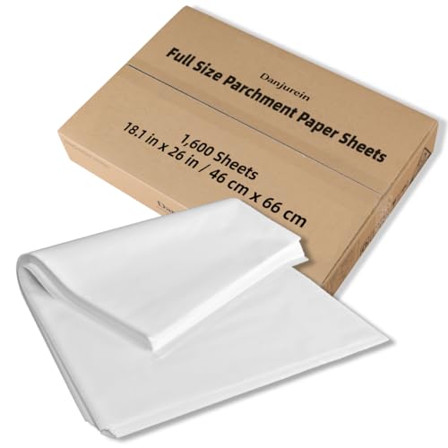 18x26" 1600 Bulk Sheets Commercial Grade Full Size Baking Parchment Paper - color: White, size: 18.1"×26" (46×66cm) - 1600 sheets