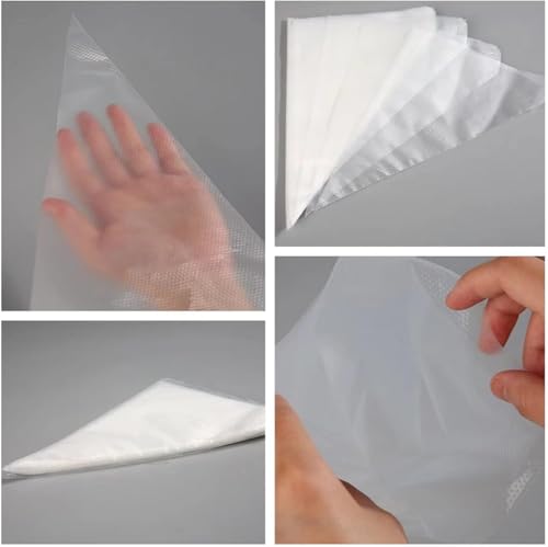 22 inch Large Piping Bags, AMBESTAR 100 Pcs Big Tipless Clear Plastic Disposable Pastry Bags for Frosting Decorating Cake Cupcake Cookie, Pro Long Thick Pastry Bag Essential Baking Tools - size: 22 inch