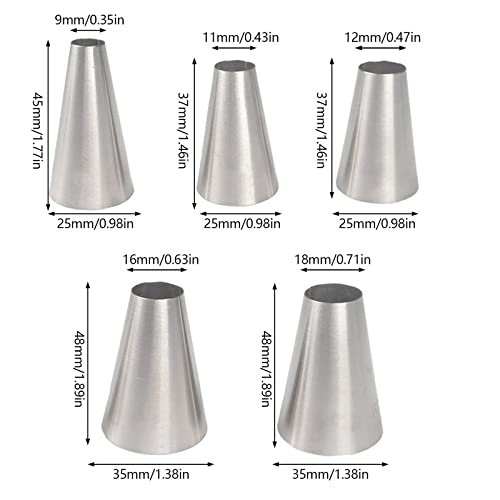 Macaron Piping Tips Set, 5 Large Round Icing Tips for Cake Baking Supplies - color: G