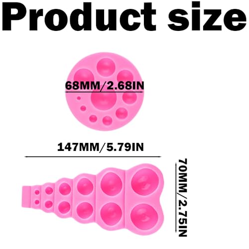 2 Pcs 3D Pearl Fondant Mold, Semi Sphere Chocolate Silicone Molds, Round Lollipop Mold, Dome Mousse Accessories Bakeware Tool