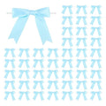 Meseey 50 Pcs 3 Inches Twist Tie Satin Ribbon Bows Baby Blue Pretied Premade Craft Bows for Treat Bags Gift Wrapping Basket Wedding Baby Shower Brithday Christmas Party (3", Baby Blue) - color: Baby Blue