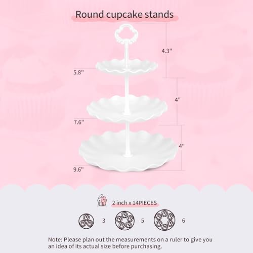 Pack of 11 NWK Cake Stand Set of Cupcake Stand, Tray & Table Cloth (White) - color: White