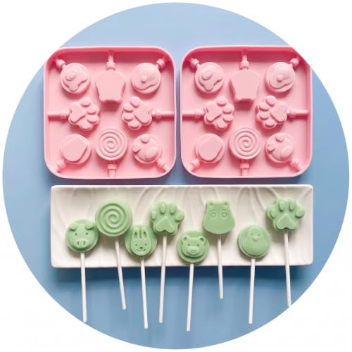 2pcs Cute Silicone Lollipop Mold Set for Kids,Candy Molds (2pcs Catpaw) - color: 2pcs Catpaw