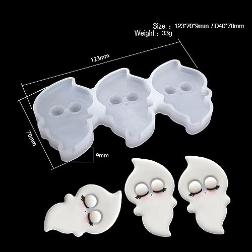 mostsom Halloween Silicone Mold Ghost Lollipop Mold Cake Pops Mold Chocolate Candy Silicone Mold Pop Lollipop Maker Tool Cake Baking 2PCS (O_ Ghost) - size: O_ Ghost