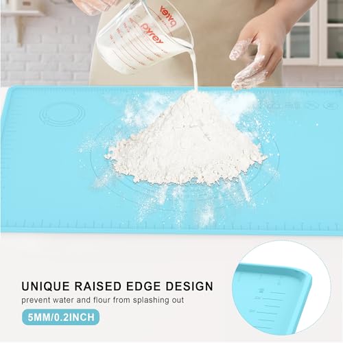Silicone Baking Mat, Dough Rolling Mat, Pastry Mat for Rolling Dough, Silicone Rolling Mats for Pizza, Pie, Macaron, Bread (Sage Green, 24"×16") - color: Sage Green