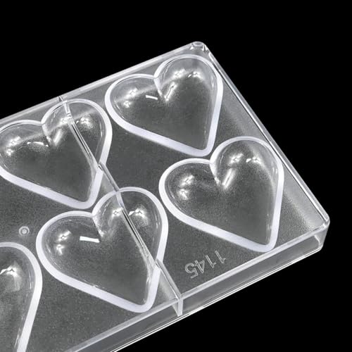 TUKE Heart-Shaped Polycarbonate Chocolate Mold 8 Cavity Candy Making Mold for Valentine's Day, Baking, DIY Desserts - Reusable, Dishwasher Safe, Professional Grade (D_ Heart) - size: Heart