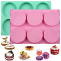 HUAKENER 2 Pcs Silicone Muffin Top Pan for Baking, 4 Inch Round Baking Mold - color: Round Muffin Pan - 2 Pack