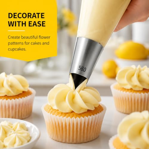 3 Pcs #580 V-Shaped Piping Tips,Stainless steel