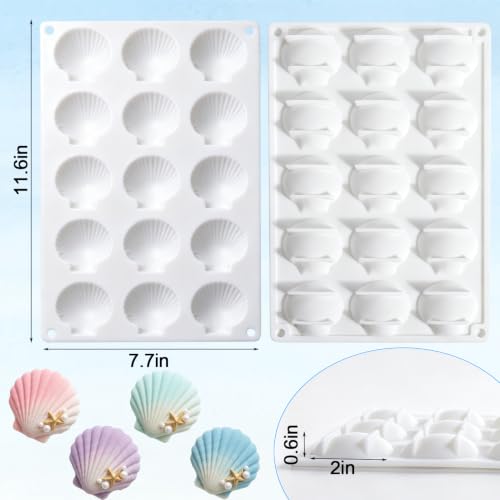 Juome Shell Shaped Silicone Molds - Small Seashell Chocolate Baking Molds - color: 1Pc Small Seashell