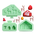 Christmas House Silicone Molds, Elk Cake Decorations Mold Set of 3 - color: 3 Pieces