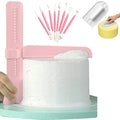 Adjustable Cake Scraper, Plastic Cake Cream Smoother, Easy Comb Set Edge Side Decorating Tools, With Tools 3 in 1 - color: Pink