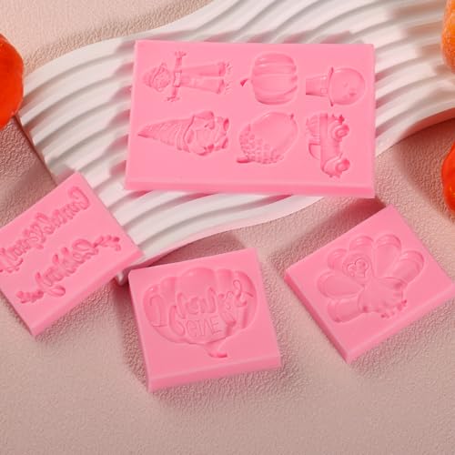 Scarecrow Thanksgiving Fondant Molds, Gnome Pumpkin Silicone Molds