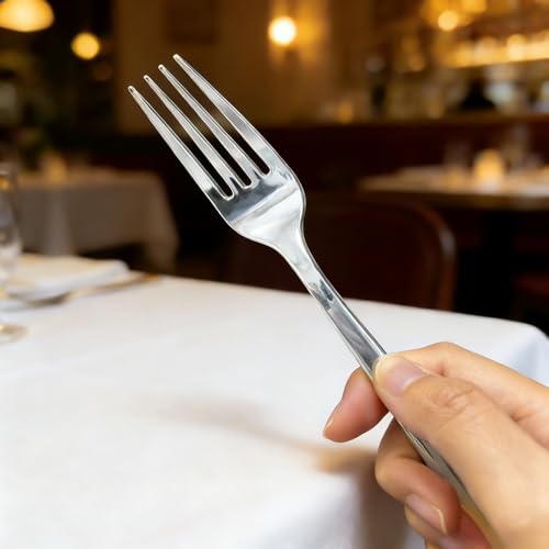180 Count Silver Plastic Forks Heavy Duty, Disposable Plastic Silverware - color: Silver