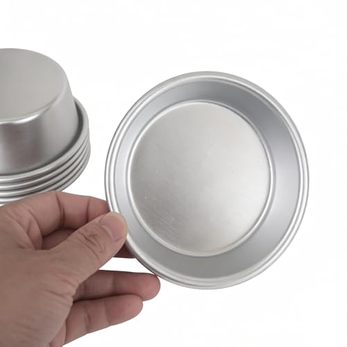3 Inch Round Egg Tart Mold, Aluminum Small Tartlet Tin Cake Pan - size: 3.66" x2.87" x1.22" Aluminum