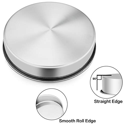 P&P CHEF 11 Inch Cake Pan, Stainless Steel Round Cake Pans, Silver & 4 Pcs - color: Silver, size: 11 Inch