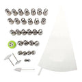 27 Pcs Stainless Steel Seamless Russian Flower Ball Piping Tips Set - color: SILVER MRF0008