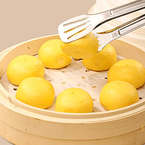 100 PCS Bamboo Steamer Liner, 10" Round Air Fryer Parchment Paper with Holes, White Anti-Stick Steamer Paper - size: 10 inch x10 inch x 0.01 inch