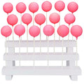NANGOPOP Cake Pop Stand Display Riser - 3 Tier Wood Lollipop Holder, 17 Hole Sucker Stand for Dessert Table of Wedding, Birthday Party - White, Collapsible, Fit 5/32" (4mm) Lollipop Sticks