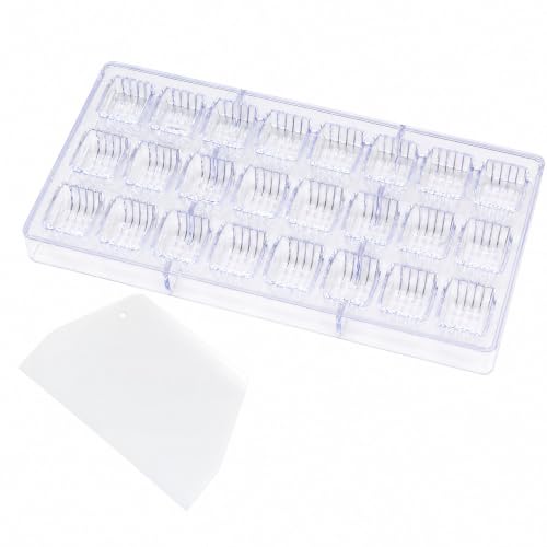 24 Grid Chocolate Candy Mold PC Polycarbonate Chocolate Making Mould with Scraper (Cylindrical Corrugated Shape) - color: Cylindrical Corrugated Shape