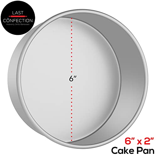 Last Confection 6" x 2" Round Cake Pan, Anodized Aluminum Cake Pan Baking Tin Mold, Professional Bakeware - size: 6" x 2"
