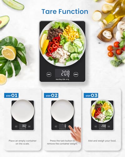 RENPHO Smart Food Scale with Nutritional Calculator, Bluetooth App, Black - color: Black