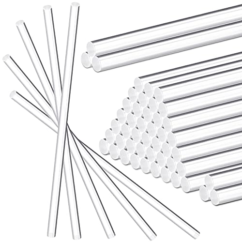 Zopeal 200 Pcs Acrylic Lollipop Stick Cake Pop Rod(6 x 0.12 Inches,Clear) - size: 6 Inch