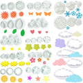 Flower Cookie Cutters,Cake Tools 44 Pcs Snowflake Cookie Cutter Cloud Fondant Cake Plunger Sugarcraft Flowers Leaf Butterfly Heart Shape Decorating Mold DIY Icing Plunger Cutters - color: Flower Cutters