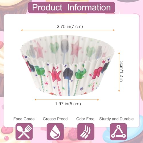 HARFINGTON 100 Count Cupcake Liners Cupcake Cups Gift - color: White 2